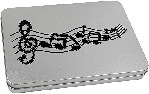 Azeeda 'Music Notes' Metalna zglobna tiskanica limenka / kutija za pohranu