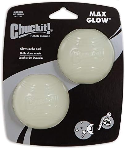 Chuckit! Max Glow Ball Dog igračka, srednje 2 pakiranje i ultra škljocanje kuglice za pse, srednje 2 pakiranja