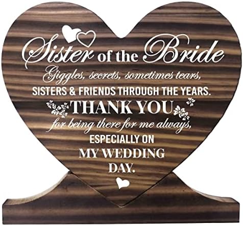 Sestra mladenke darova tiskana drvena ploča, svadbena zabava darova drvena ploča srce, znak za srce drva, hvala vam što ste mi uvijek