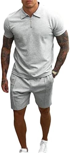 Modni muški ljetni treningssuit 2 komad set muški casual polo majica+kratke hlače sets fitness jogging sportska odjeća odijela