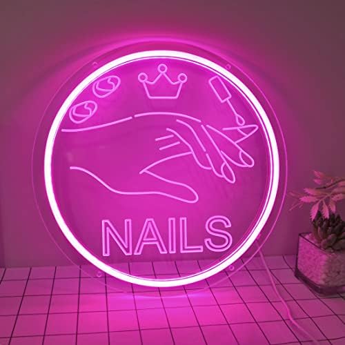 Britrio Nokti Neon Sign Light Pink Nails Spa ljepotica Salon Studio LED zidni art dekor Znak za poslovne trgovine logotip brijačnica