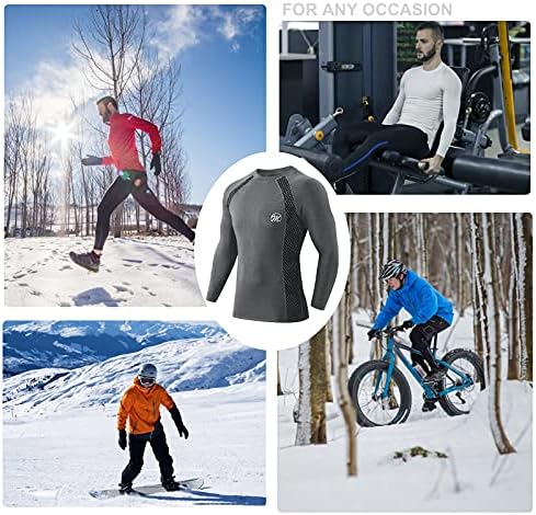 MeetWee Termičke košulje za muškarce, runo dugih rukava obložen osnovni sloj hladno vrijeme Zimske tople kompresije Skijanje trčanje