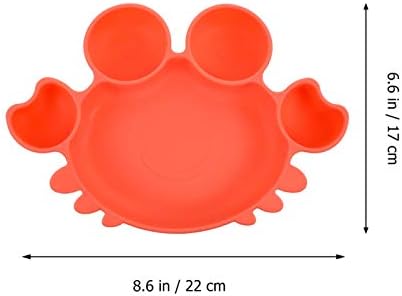 Toyandona Baby Silikonski usisni tanjur s vilicom i Spoob rakovima s rakovima s 5 odjeljka za djecu set za bebe set Toddler BPA besplatno