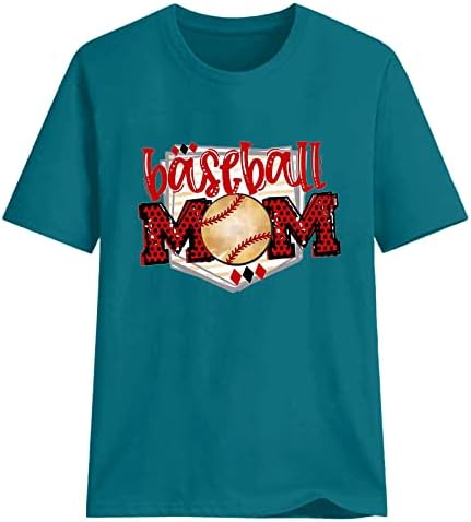 Baseball mamine majice za žene 2023 Ljetni vrhovi Redovita majica za vrat posade dame smiješne slovo grafičke majice bluze