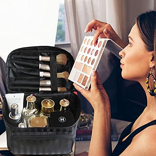 SHENGYI Torba za šminkanje prijenosna putovanja kozmetička torba Make up organizator torba s držačem za ogledalo vodootporna putovanja