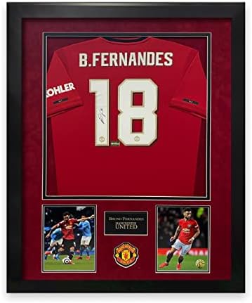 Bruno Fernandes potpisao je autografski čovjek utd dres uokviren na 32x40 ikone - Autografirani nogometni dresovi