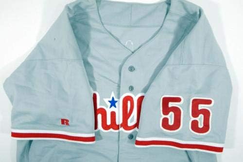 1992. Philadelphia Phillies Bob Ayrault 55 Igra Upotrijebljena siva dresa - igra korištena MLB dresova