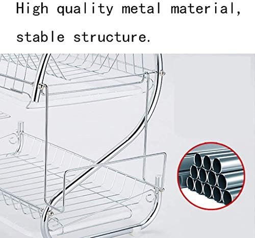 DSJ Metalni dvoslojni stalak za odvodnu posudu za spremanje kuhinjskih stalak za odlaganje 43 * 25 * 39cm.