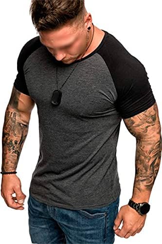 Kyisoy muški kratki rukav mamuflažni print majica casual raglan majice majice posada za vrat hipster košulja ljetne vrhove majice