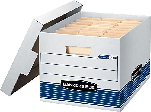 Bankers Box 00789 BRZI/STOR kutija, LTR/LGL, 12-inčni x15-inčni x10-inčni, 12/ct, bijela/plava