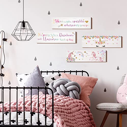 Yulejo jednorog dugine djevojke sobe zidni dekor jednorog dugina motivacijska, inspirativna zidna umjetnost dekor spavaće sobe za djevojčice