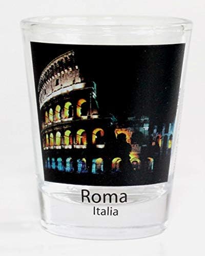 Rim Italija Koloseum noćni pogled fotografija u boji u čaši