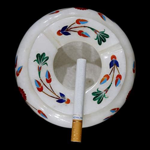 Trgovina za rukotvorine Okrugli oblik Jedinstvena cigareta pepeljara Bijeli mramorni pepeljara, pepela, ladica za pepeo za unutarnju