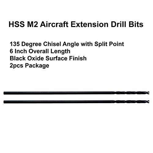 Maxtool br. 16x6 2PCS Excraft Extension Bušilice dia 0,177 HSS M2 Extra dugi dubinski uvrnuti komadići za bušenje žice numerirani ravni