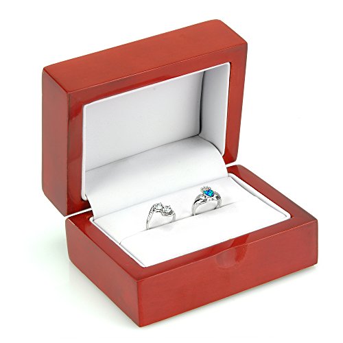 Poklon kutija za nakit s dvostrukim prstenom od trešnje