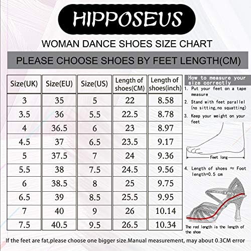 Hiposeus ženske klasične latino plesne cipele s T-Strap Ballroom Party Practice Performance Sandals, Model 217