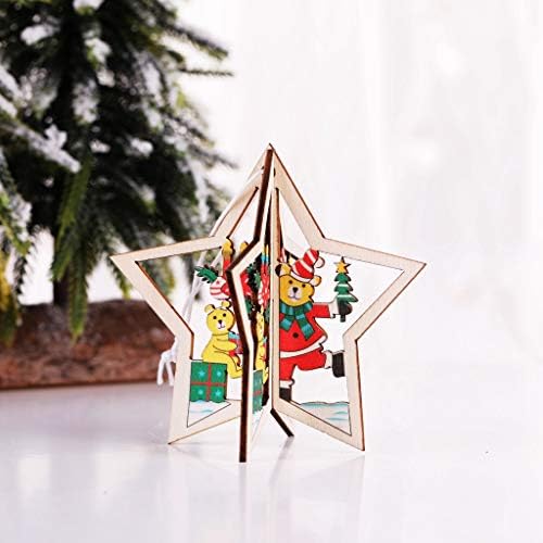 Božićni topper božićno drvce Mali privjesak drvena petokraka zvijezde božićne ukrase božićni vanjski vijenac neobičan