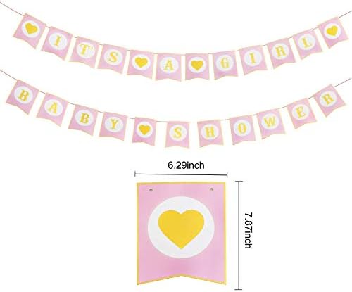 Dekoracije za bebe za tuširanje za djevojku | Ružičasti i zlatni ukras za tuširanje za bebe i igre sa natpisom, krilom, kolačom Topper,