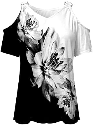 Topovi za plivanje ženska ležerna košulja ljetni top s ramena Bluza s izrezom u obliku slova u, jednobojni top Majica kratkih rukava,