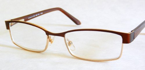 Udomiteljski grant +1.25 brončano smeđe i zlatno metalni okvir za čitanje naočala s opružnim šarkama-h27- + + besplatni bonus čišćenje