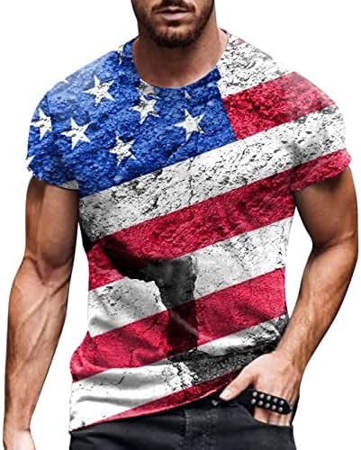 XXBR MENS Patriotske majice s kratkim rukavima, 4. srpnja, američka zastava vrh ljetne vitke mišiće povremene majice
