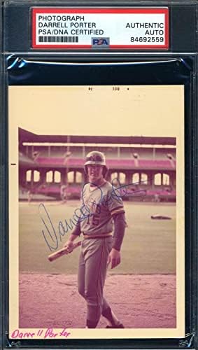Darrell Porter PSA DNA Coa potpisao je originalni iz 1974. Fotografija Milwaukee Autogram - Autografirani MLB fotografije