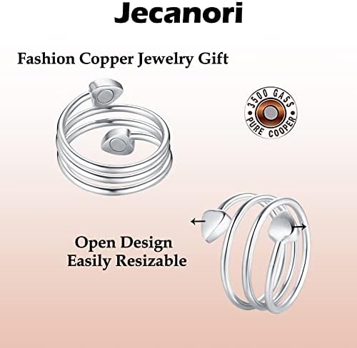 Jecanori limfna odvodnjana magnetski prstenovi za žene, podesive magnetske narukvice za žene, magnetska limfna detoks prsten Ljubavni