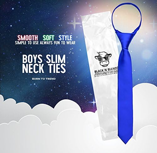 Crna satenska tanka kravata s patentnim zatvaračem za dječake