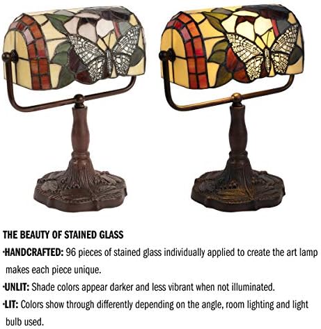 Luksuzna kućna Bankarska svjetiljka u stilu Tiffani-stol s vitražom u obliku leptira ili stolna svjetiljka s LED žaruljom u kompletu