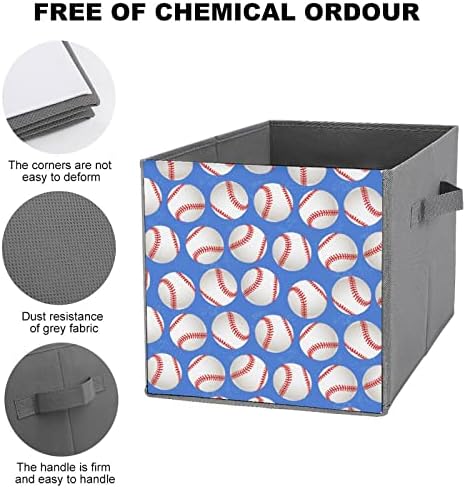 Baseballs platno srušeni kanti za skladištenje košara košara košara s ručkama za automobil kućnog ureda