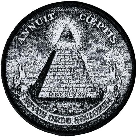 Annuit coeptis vezeni flaster iluminati Veliki pečat Iron-on masonska piramida