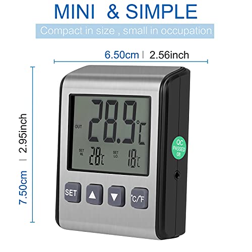2 kom hladnjak termometar za hladnjak termometar za zamrzivač alarm visoke i niske temperature opcijski senzor velika LCD ploča od