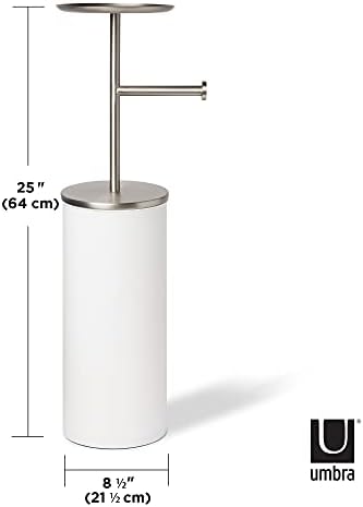 Umbra portaloo besplatni držač toaletnog papira - atraktivna moderna kupaonica, skladištenje + polica, bijela/nikl