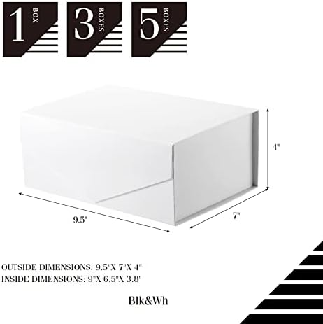 Poklon kutije od 9 do 6, 5 do 3,8 inča,bijele poklon kutije, poklon kutije za djeveruše, sklopive kutije s magnetskim poklopcem za