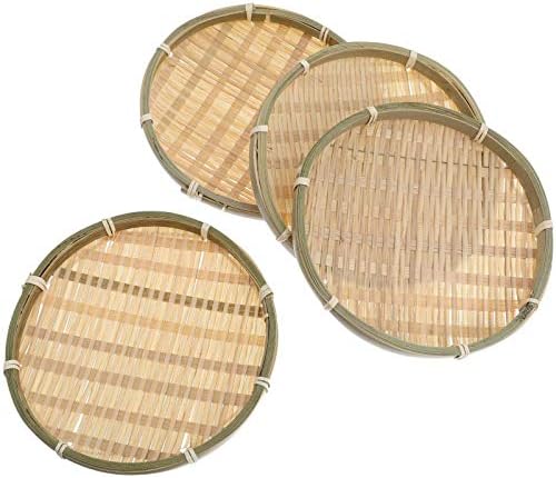 Hemoton Desktop Decor 4pcs prirodna košarica od bambusa pletena hrana za pohranjivanje ladice za košaricu košare za skladištenje košare
