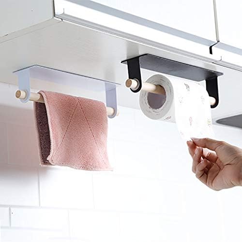 Slsfjlkj samoljepljivi držači papira za rolni ručnik drveni stalak za odlaganje viseća polica za kuhinjsku kupaonicu korisni alati