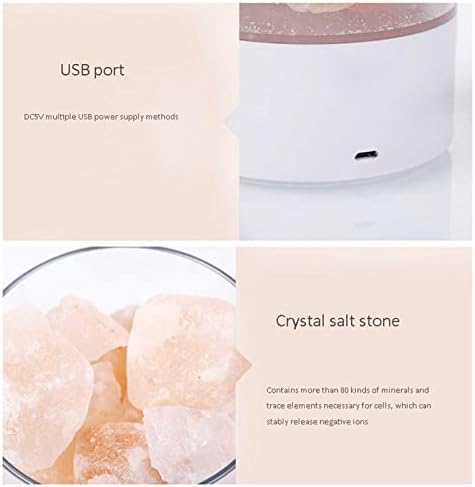 Kristalna himalajska soli kamena svjetiljka s preklopkom, ručno isklesana ružičasta sol stijena negativna ionska noćna svjetlost, home
