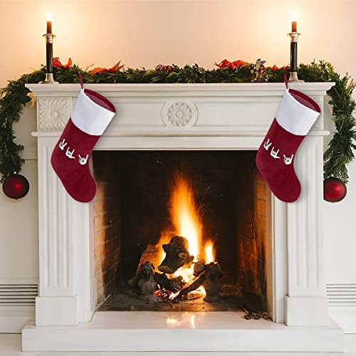 Mir ljubavi rock božićna čarapa klasična viseća ukrasi Bijela manžetna bombona za obiteljske odmor ukrasi
