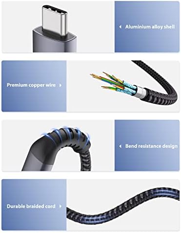 Kabel Stouchi USB C na USB C 100 W 10 metara, 5A USB Type C za brzo punjenje, dugačak kabel koji je kompatibilan s MacBook Pro 16 /