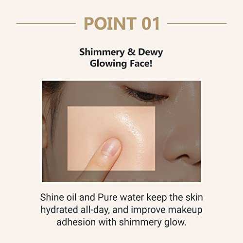 ETUDE Glow On Base Oil Količina 30 ml | Univerzalno ulje za make-up Volume Glowing Base, s trajnim učinkom i vlažna aftertaste | Korejski