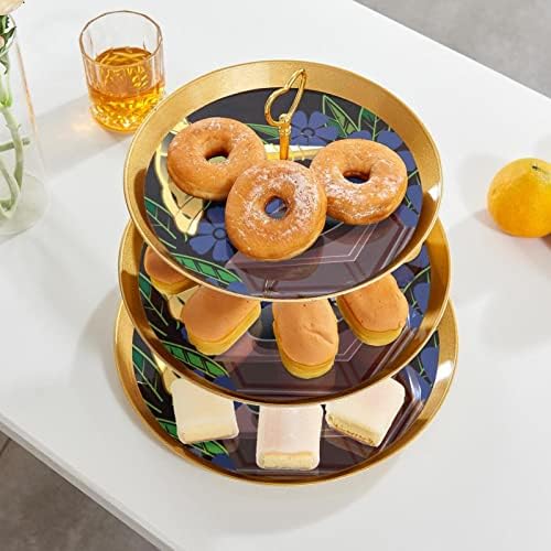3 slojeva za deserte stalak za kolač s voćnim pločama plastika za posluživanje zaslona za vjenčanje za rođendan dječji tuš čajanke