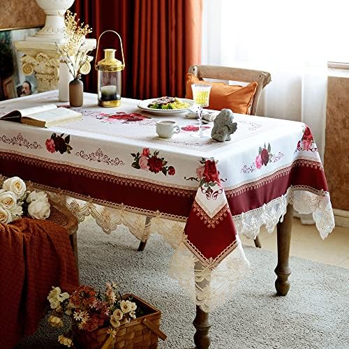 Sutavia Farmhouse cvjetni stolnjak za vez čipka vodootporna tkanina za stol za odlijevanje za kućnu blagovaonicu zima blagdanski božićni
