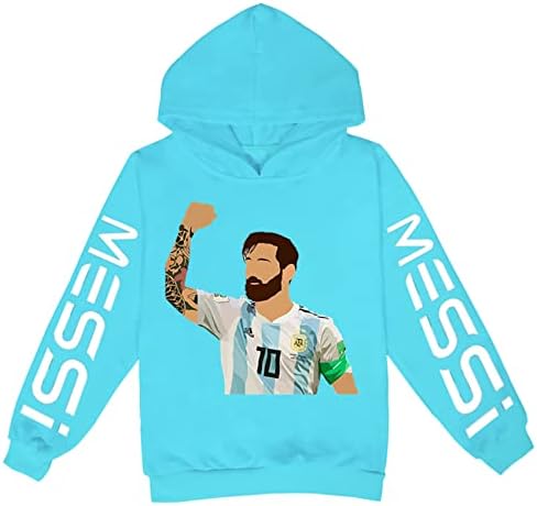 Sunhaapp dječaci djevojčice Lionel Messi Classic Hoodies Atletski dukserice dugih rukava s kapuljačom lagani pulover vrhovi za djecu