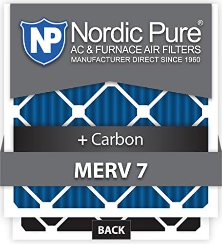 Nordic Pure 10x18x1 exactcustomm7+C-12 MERV 7 + ugljenom za peći ac, 10 x 18 x 3/4 , 12 kom.