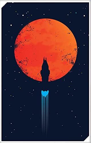 Plakat plakata, koji prikazuje siluetu rocinata ispred Marsa 16x24 inča