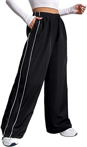 Ženske padobranske hlače Teretne hlače Elastično struk široke noge hlače Y2K odjeće Baggy hlače za žene ulice ulice