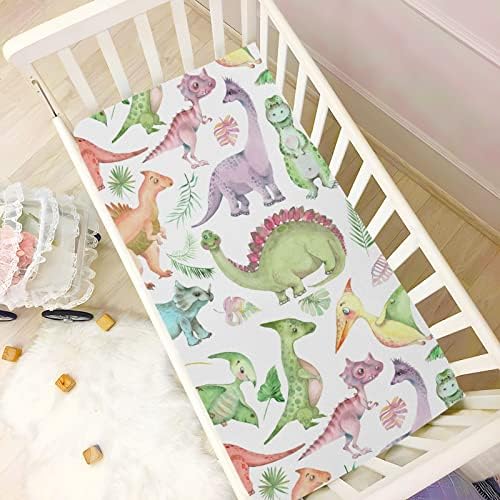 Crtani dinosaurs Crib listovi za dječake djevojke pakiraju i igraju listovi super mekani mini krevetići s krevetićima ugrađeni krevetić
