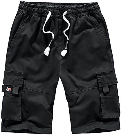 Muške teretne kratke hlače povremene elastične kratke hlače Elastični struk Classic Fit Athletic Work Shorts s džepovima