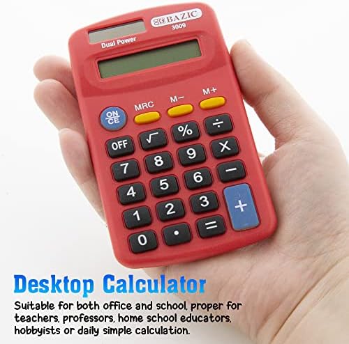 Bazic 8-znamenkasti kalkulator dvostruke napajanja Veličina džepa, solarni napad i baterija, LCD zaslon, Mini mala standardna funkcija