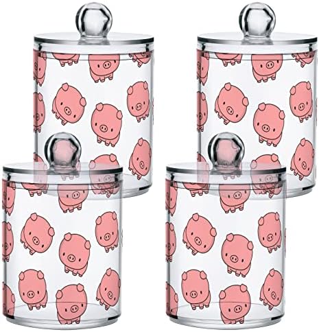 Slatke životinje svinjski pamučni držač za tampon za kupaonicu Staklenke s poklopcima Postavite pamučni kuglični jastučić okrugli držač